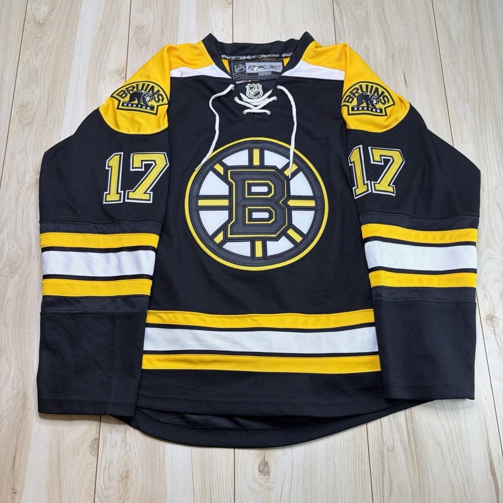 Boston Bruins Milan Lucic #17 Reebok NHL Hockey Jersey Adults Size 48 Black Gold